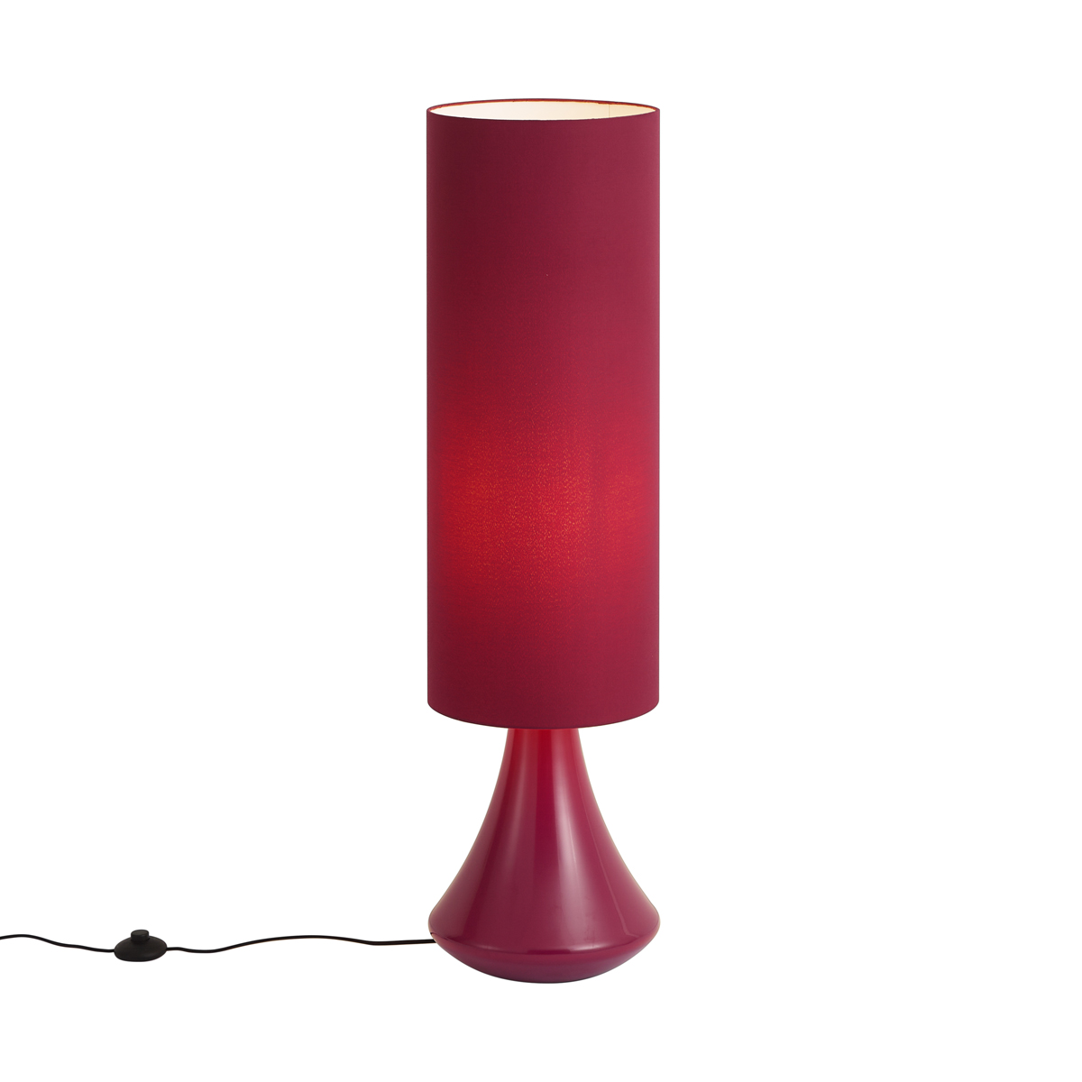 Retro stojací lampa fialová s látkovým stínidlem - Mina – QAZQA