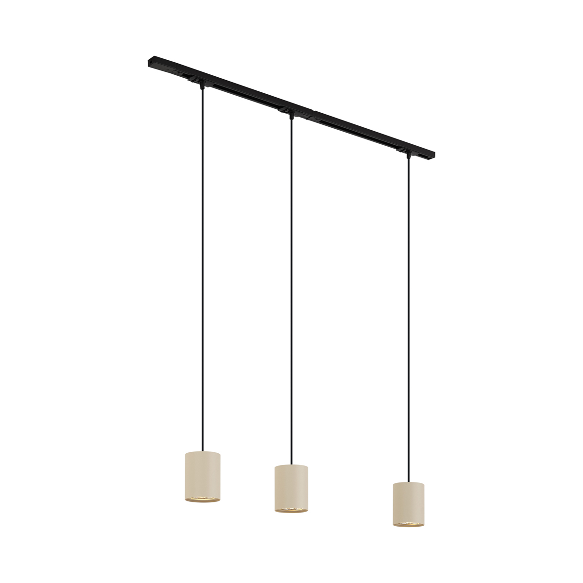 Modern railsysteem met 3 hanglampen zwart met beige 1-fase - Iconic Holt