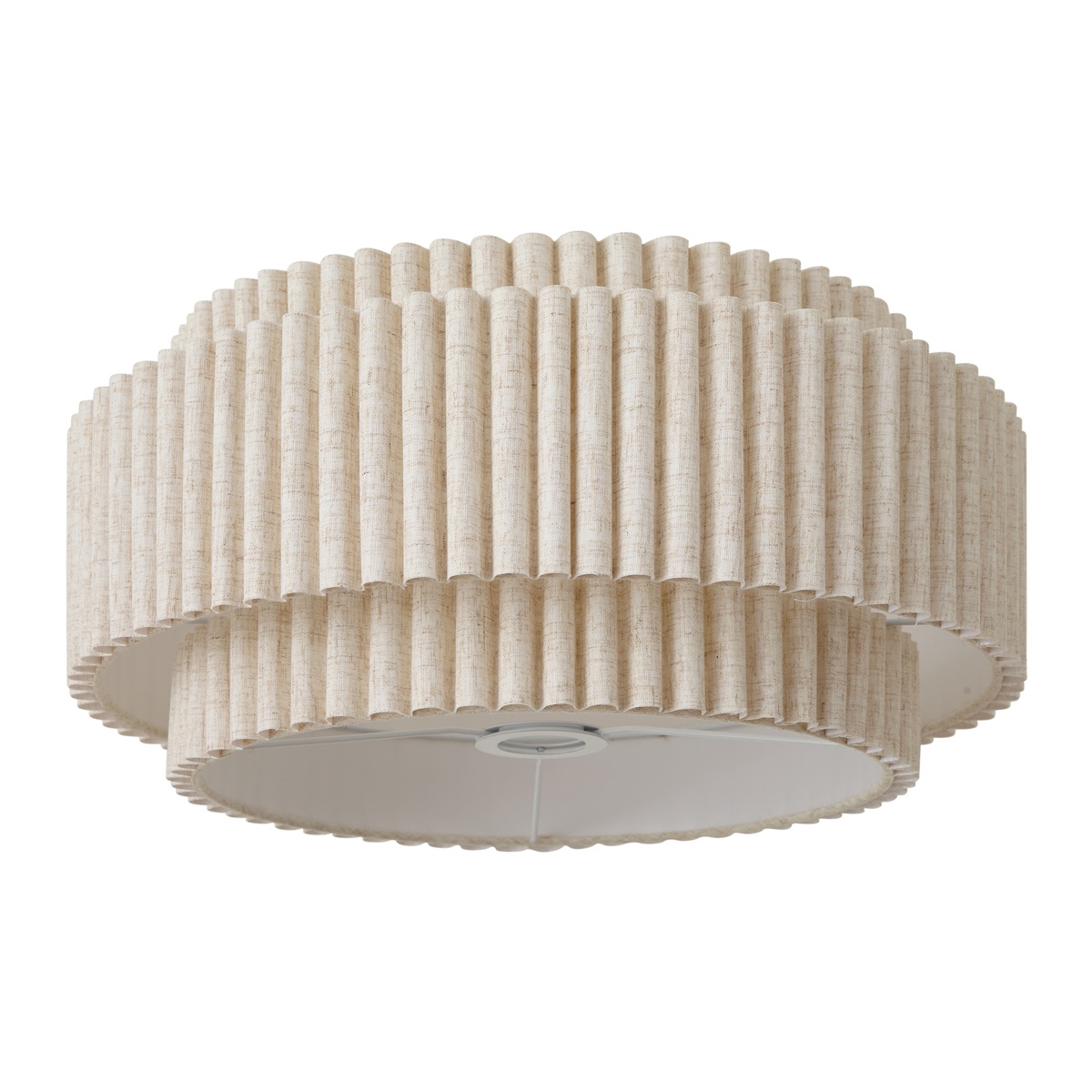 Japandi sjenilo za lampu bež laneno 45/45/22 - Valovito
