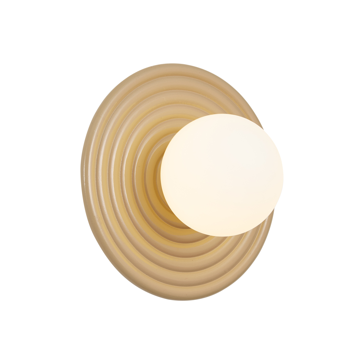 Retro Wall Lamp Taupe with Opal Round 20cm IP44 - Lila