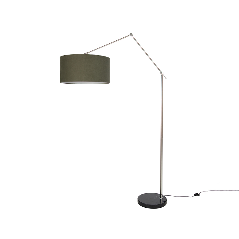 Vloerlamp zwart verstelbaar met groene kap 50cm - Editor