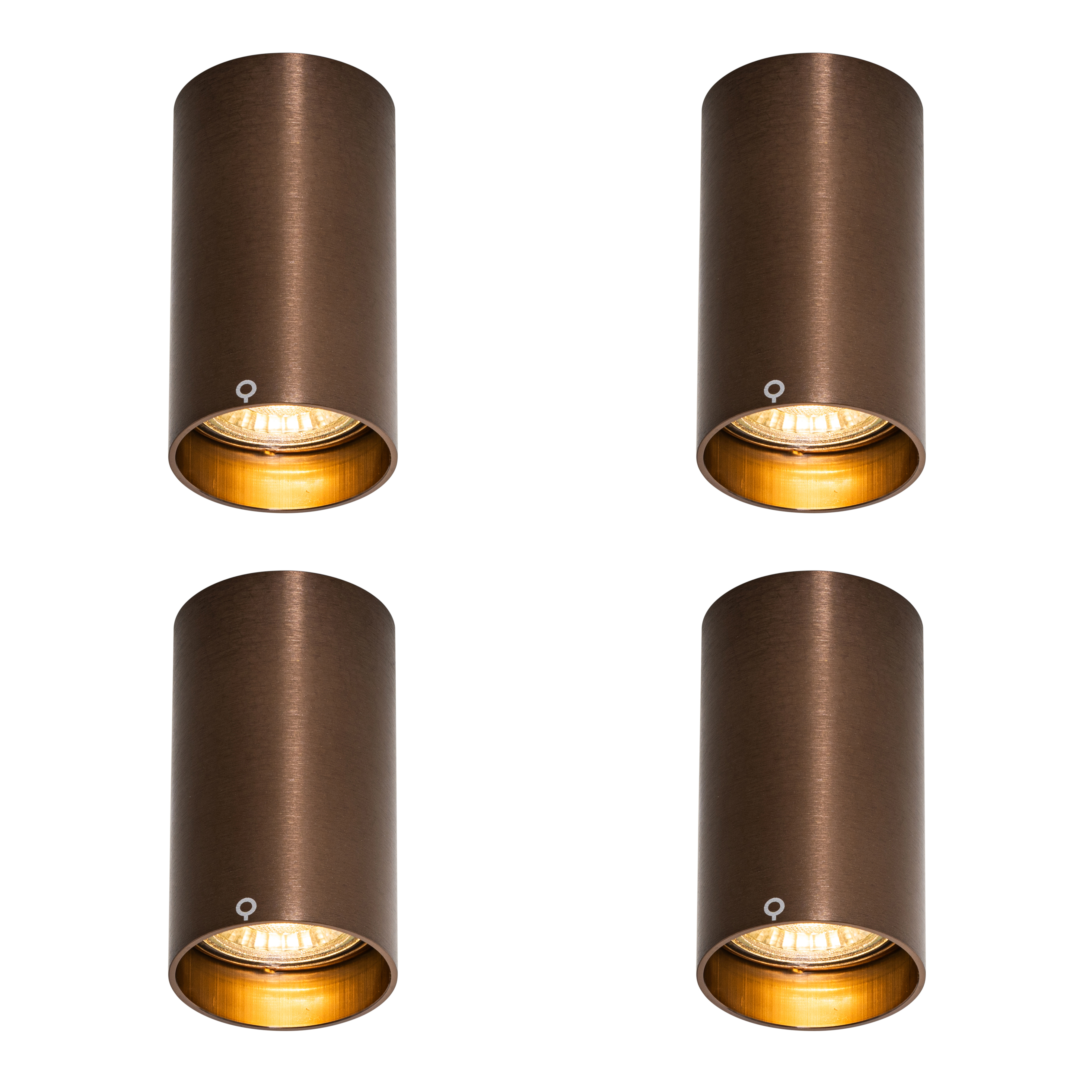 4 darabos modern sötét bronz spotlámpa készlet 5,5 cm - Tuba