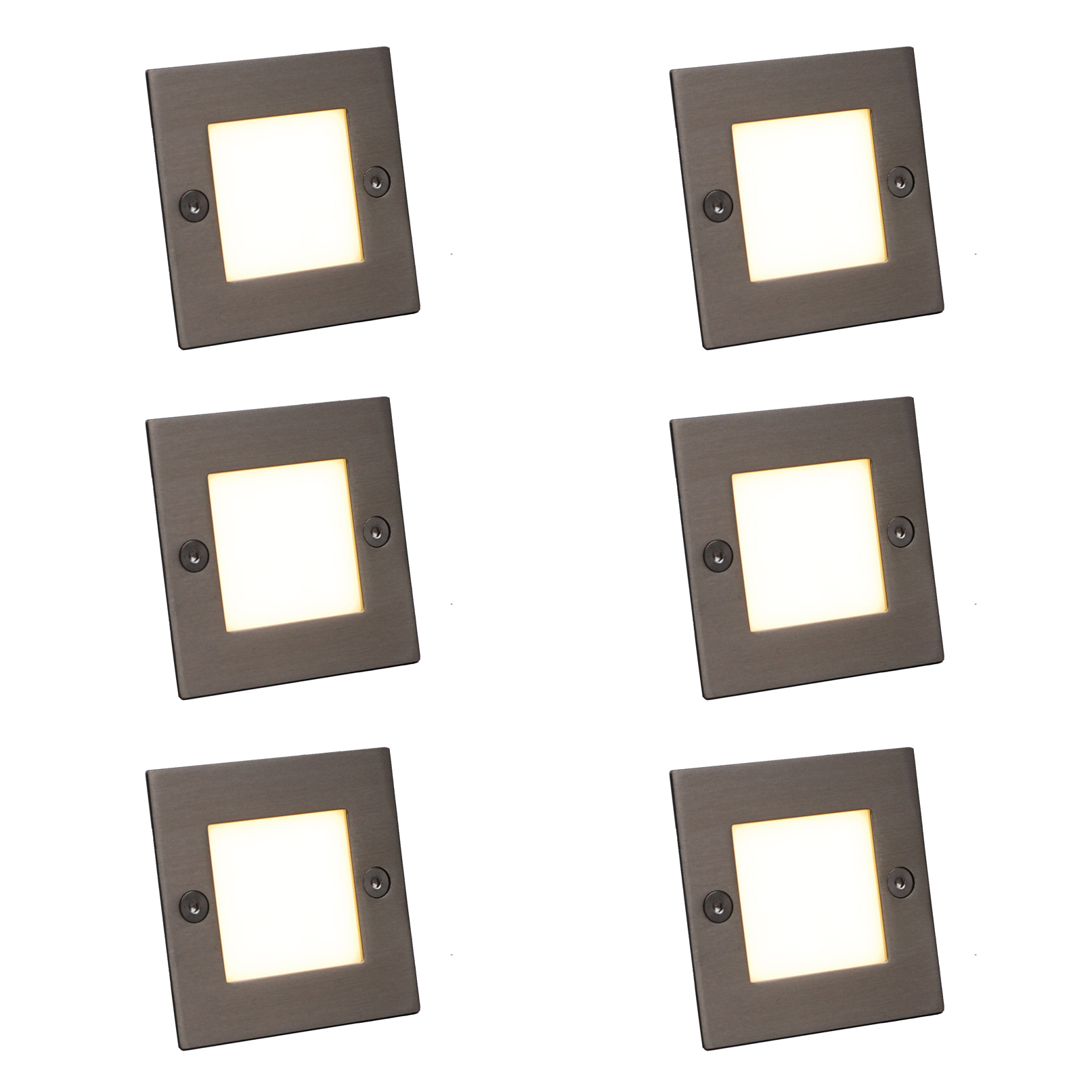 Sada 6 moderních zapuštěných bodových svítidel ocel vč. LED - Square 7