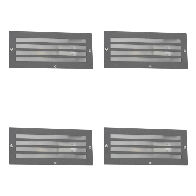 Sada 4 moderních zapuštěných svítidel tmavě šedá IP44 - Hurricane