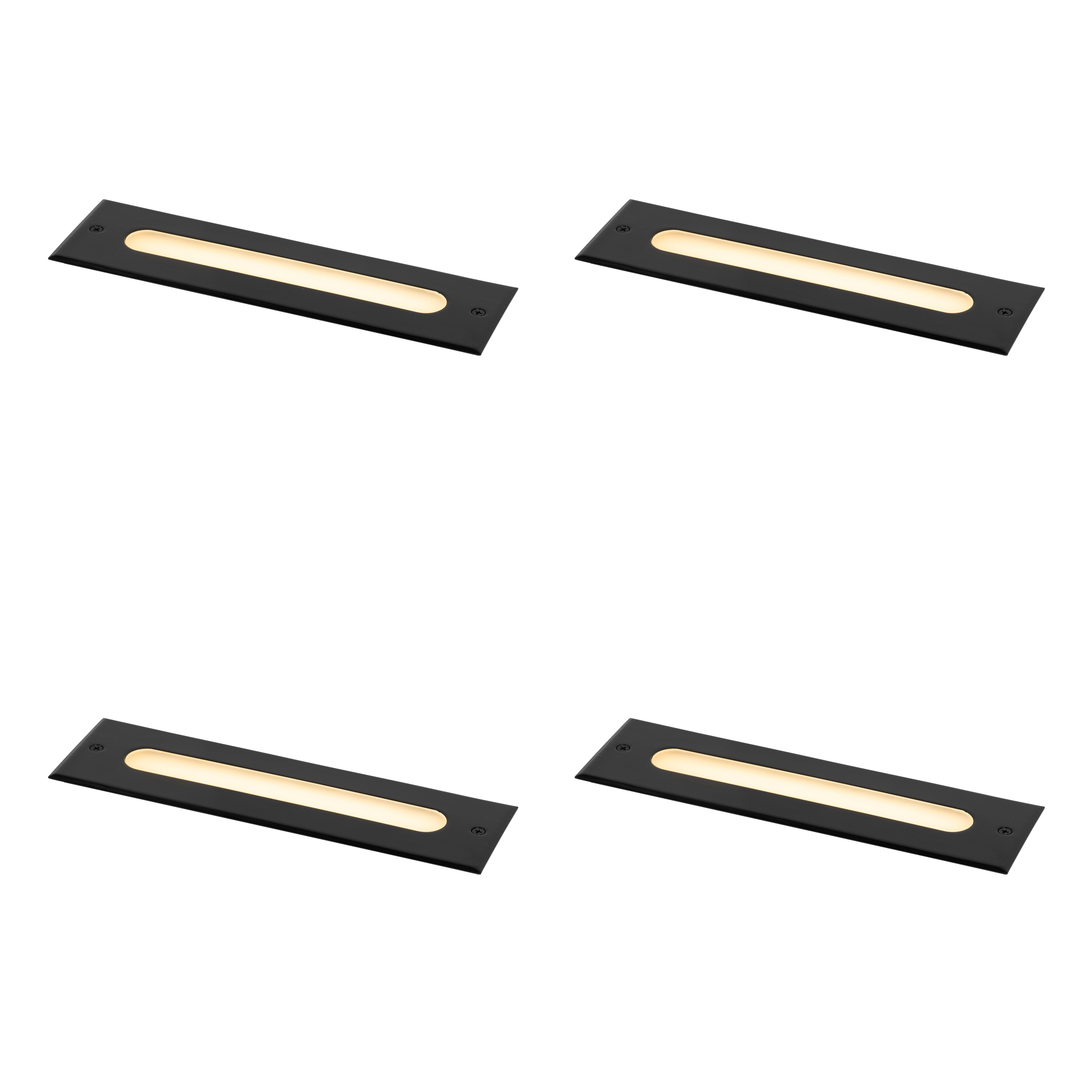 Sada 4 moderních zemních bodových světel černá 30 cm vč. LED IP65 - Eline