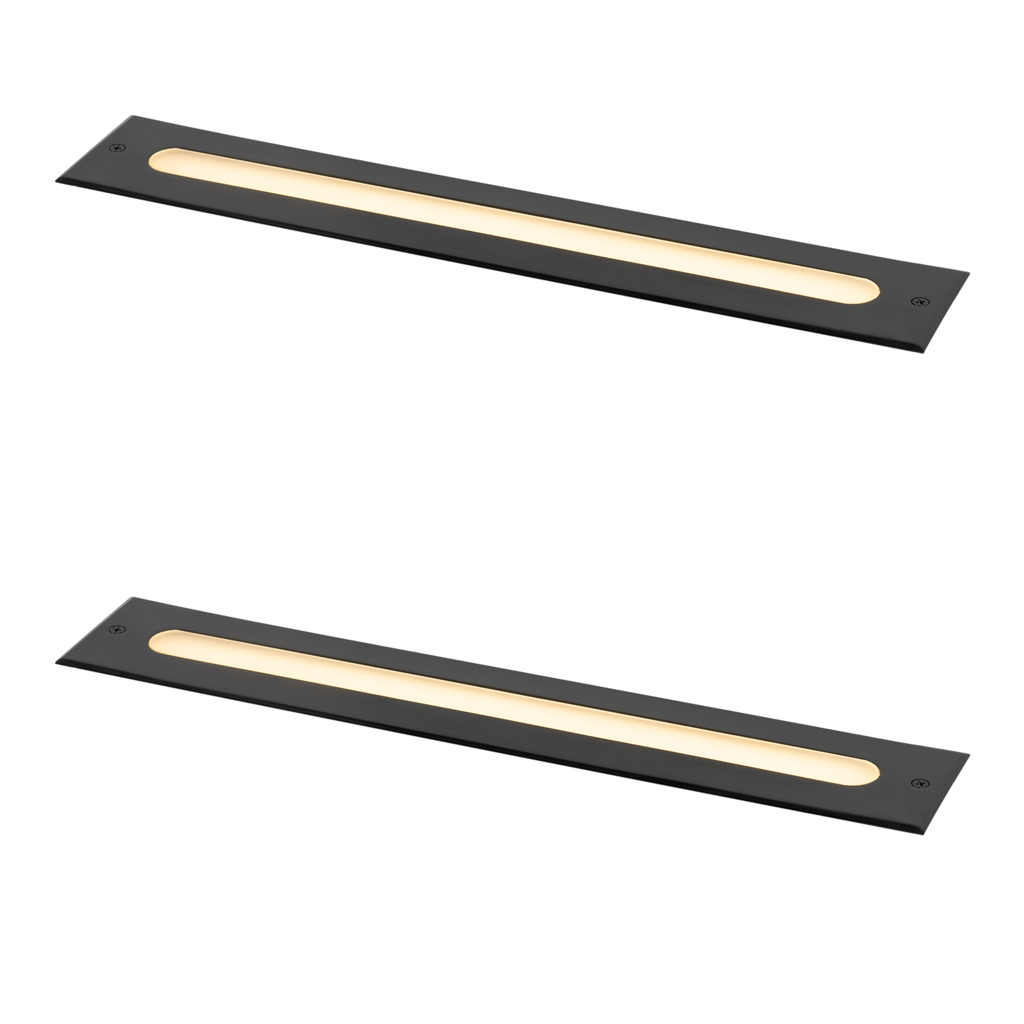 Sada 2 moderních zemních bodových světel černá 50 cm vč. LED IP65 - Eline