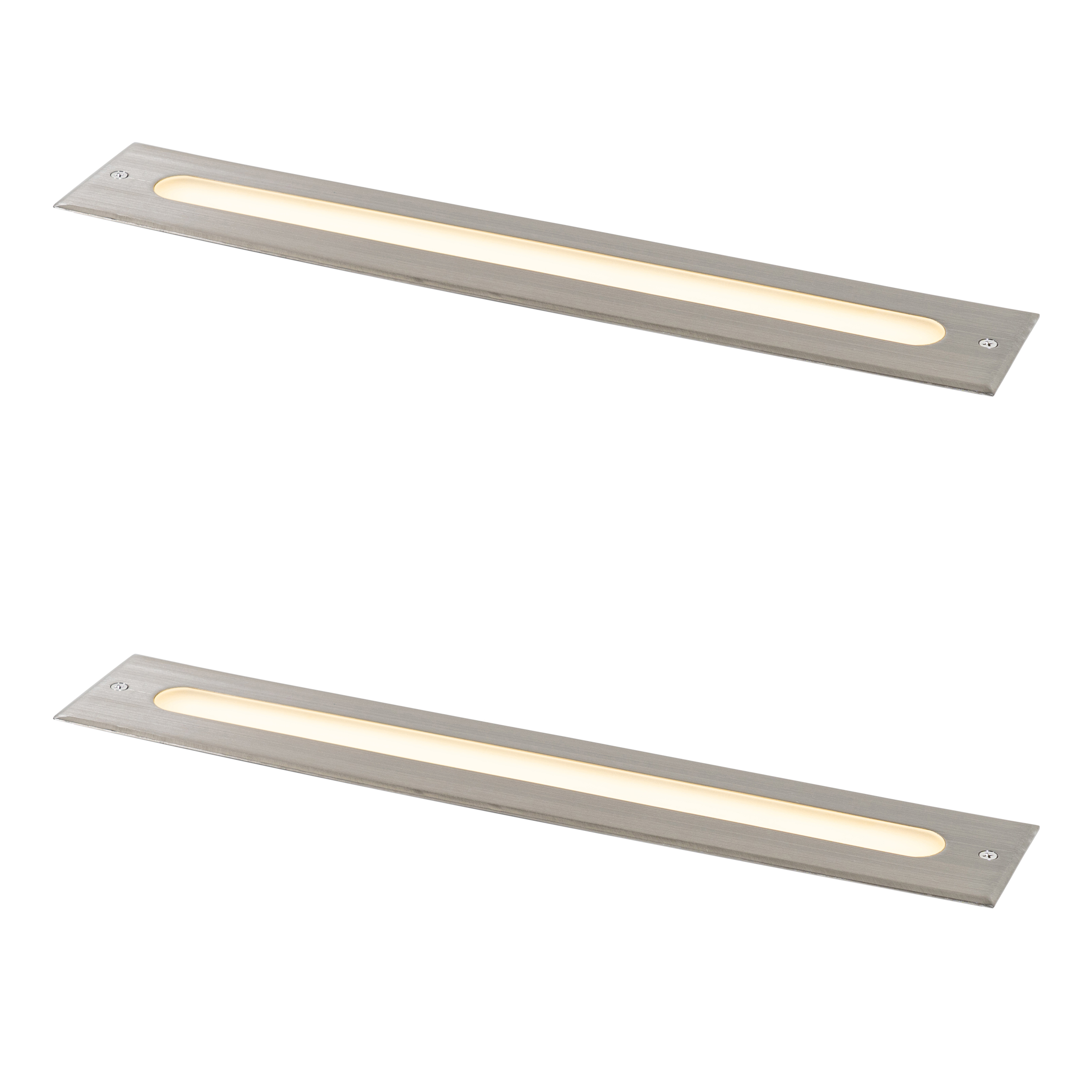 Sada 2 moderních zemních bodových svítidel ocel 50 cm vč. LED IP65 - Eline