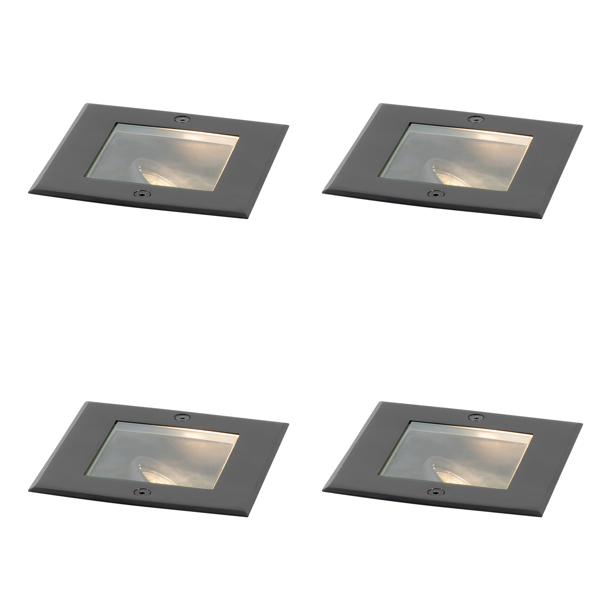 Sada 4 moderních zemních bodových svítidel černá nastavitelná IP65 - Oneon