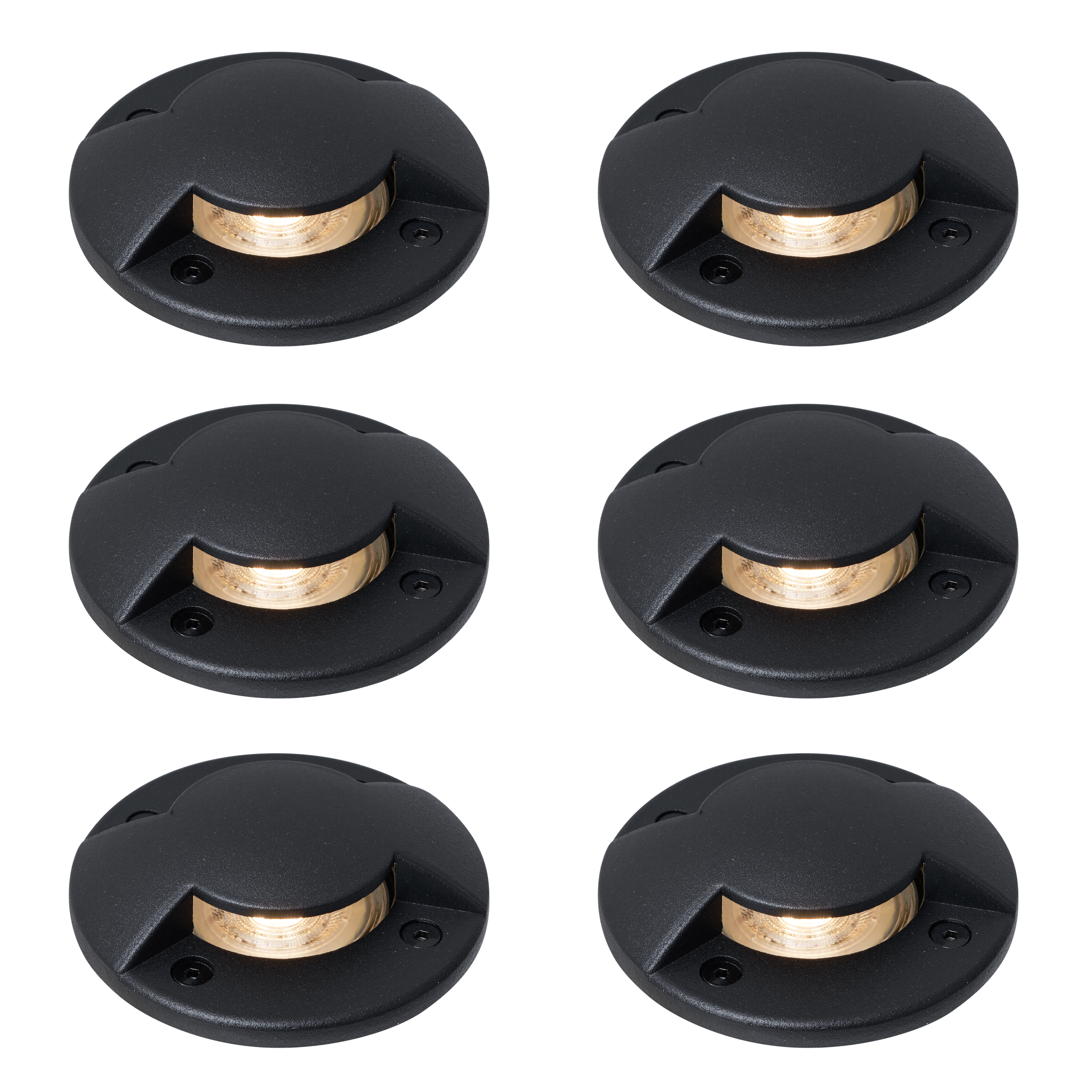 Sada 6 moderních zemních bodových světel černá GU10 50mm 2-světelný efekt IP65 - Cellar