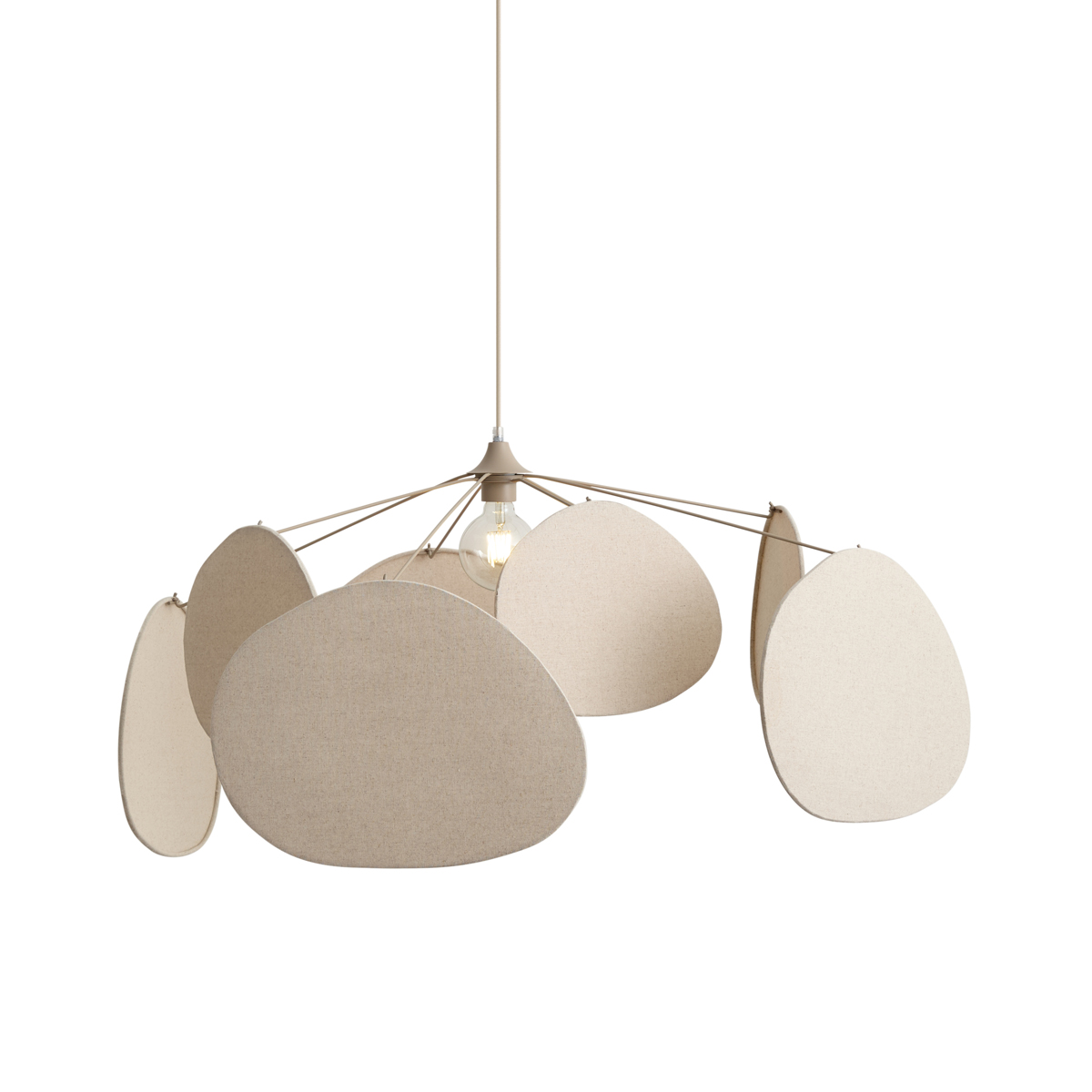 Japandi hanglamp beige 95cm - Organica – QAZQA