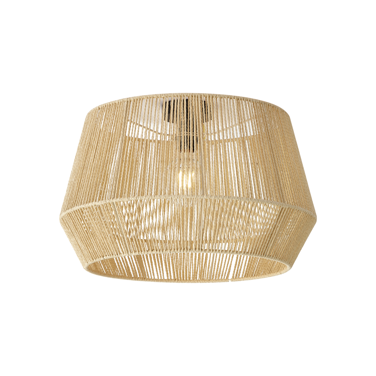 Plafondlamp zwart met beige papieren kap 50/50/30 - Combi – QAZQA