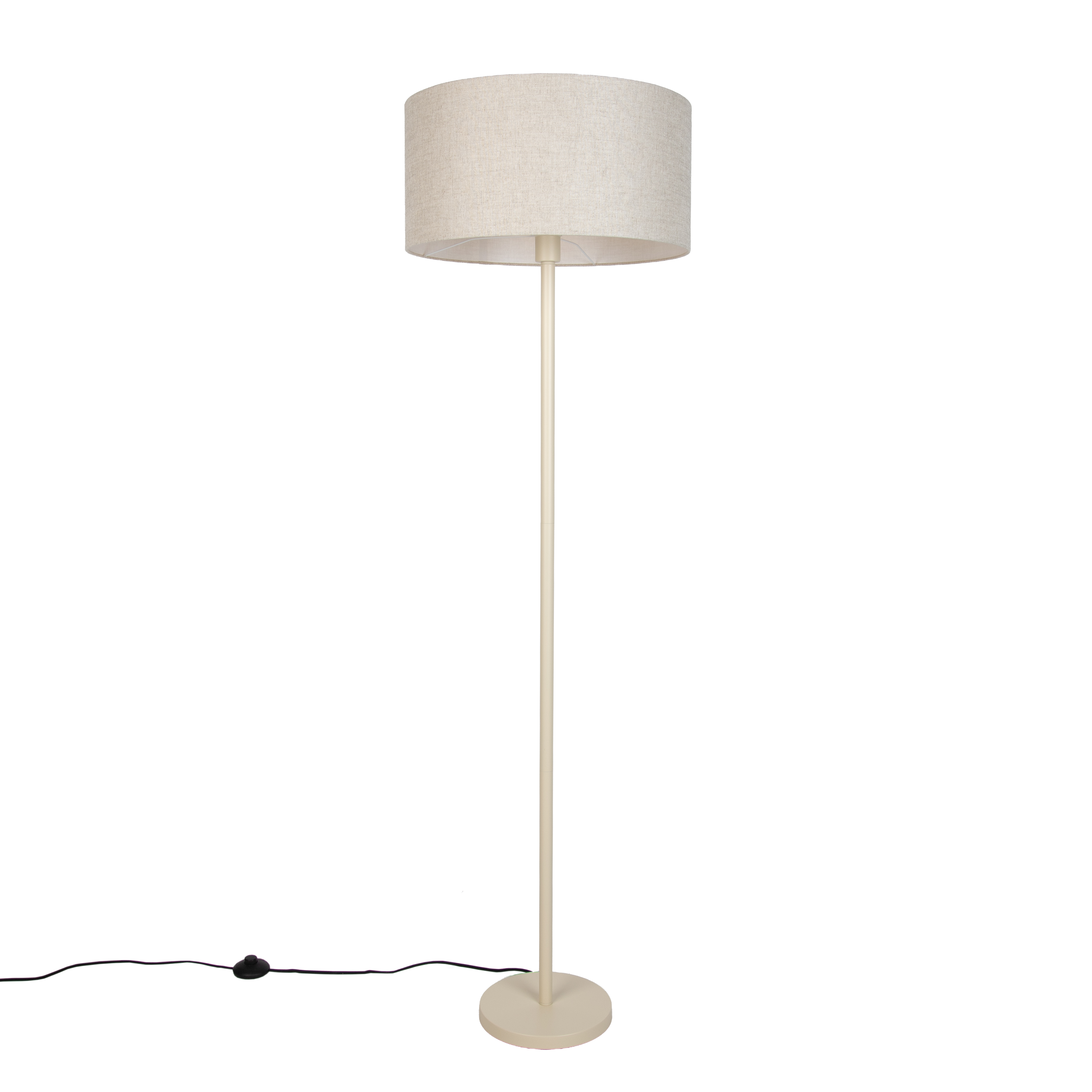 Japandi vloerlamp beige met kap lichtbruin 50cm - Simplo