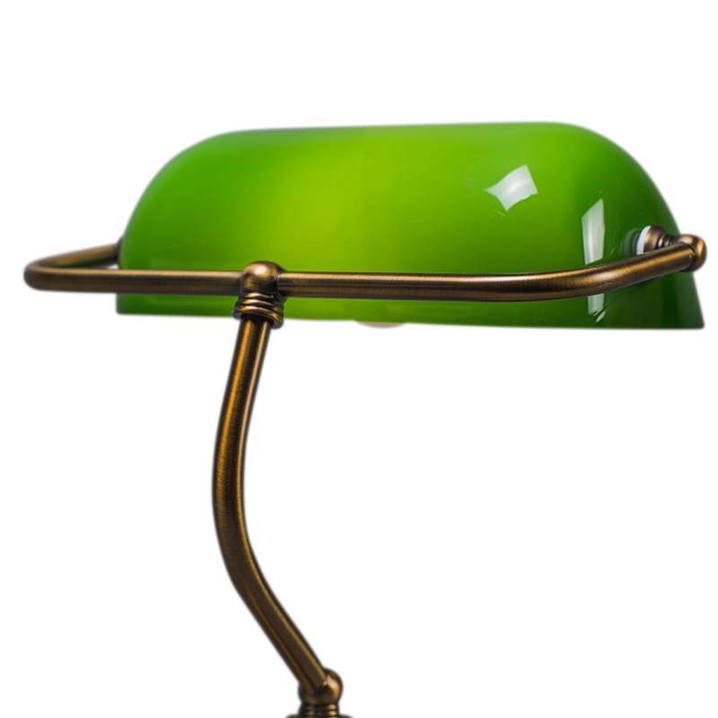 lampe de table/lampe de notaire classique bronze avec verre vert - banker