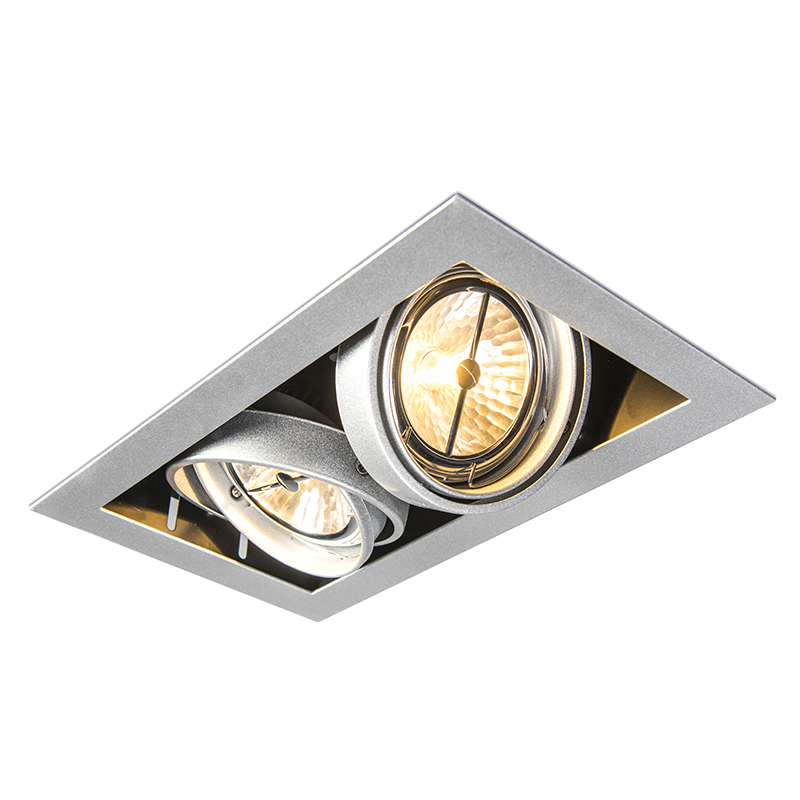Zapustené bodové svetlo oceľ AR111 nastaviteľné 2-žiarovkové - Oneon