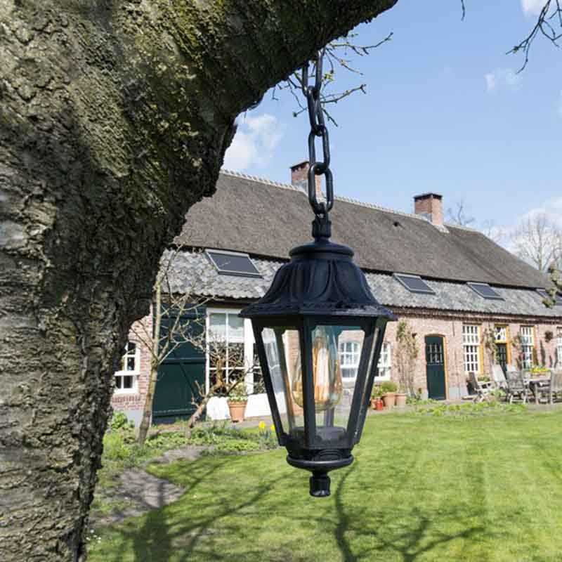 Landelijke buitenhanglamp zwart IP44 - Anna Landelijke buitenhanglamp zwart IP44 - Anna