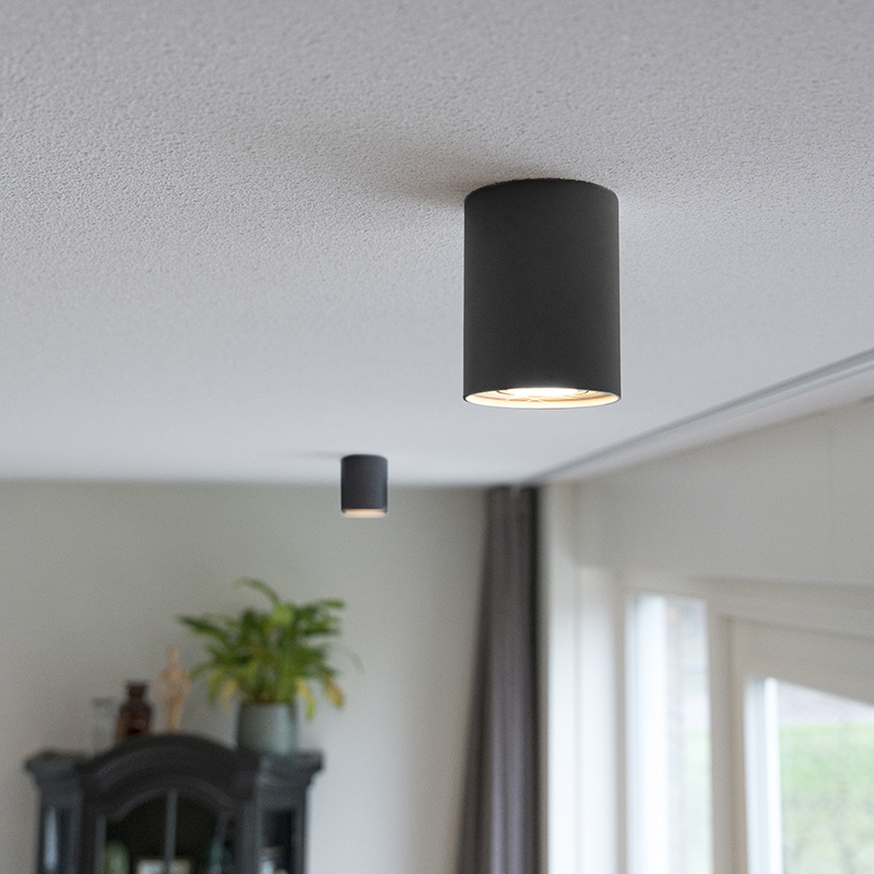 Set of 6 Ceiling Spotlights Rondoo Up Dark Grey