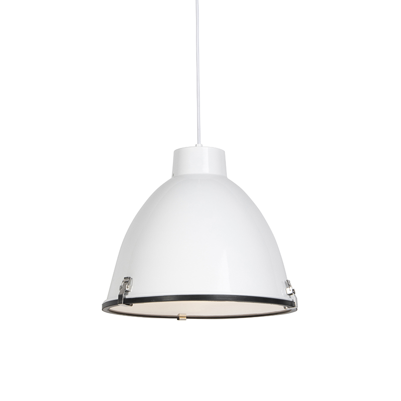 QAZQA Set van 2 industriële hanglampen wit 38 cm dimbaar - Anteros