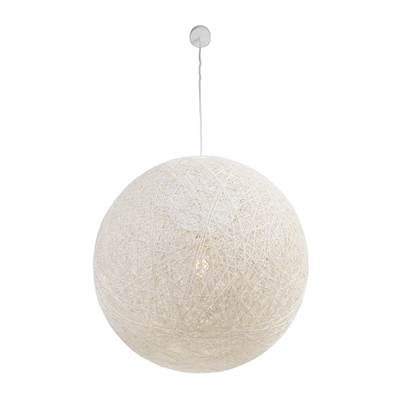 lampe à suspension rurale blanche 60 cm - corda