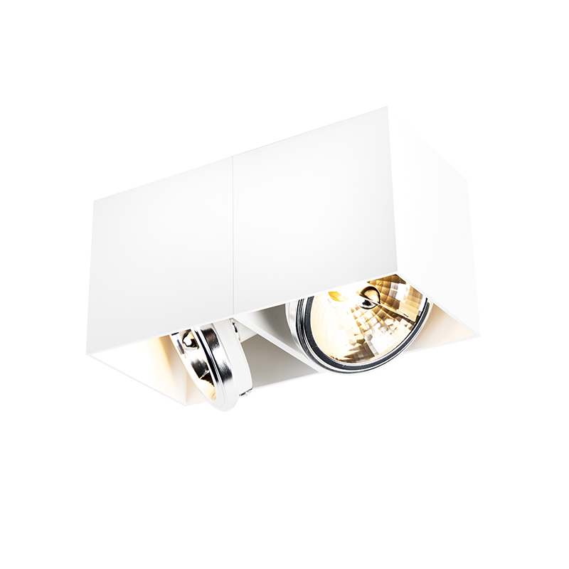Design spot rechthoekig 2-lichts wit - Box