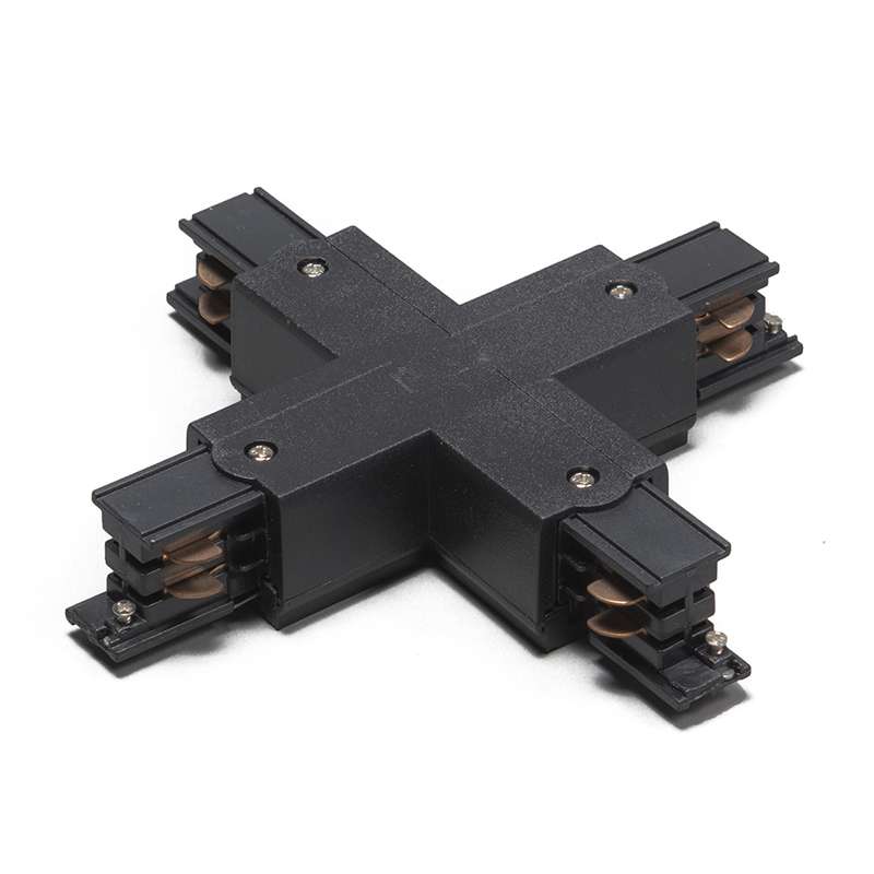 X-konektor pre 3-fázovú koľajnicu čierny