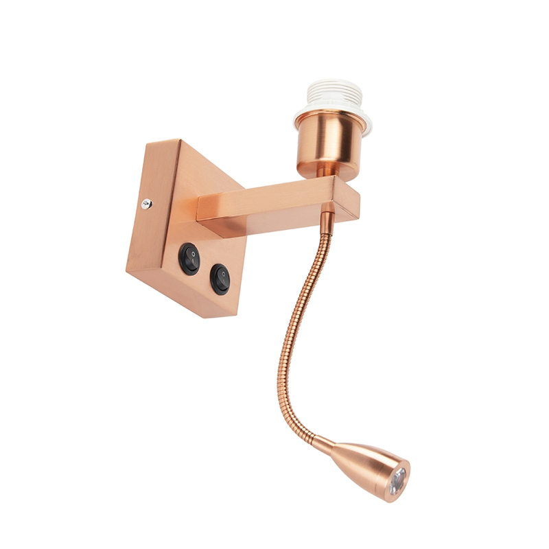 Lámpara de pared moderna cobre con brazo flexible - Brescia Combi