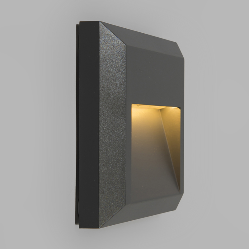 Lampada da parete moderna grigio scuro quadrata con LED - Gem