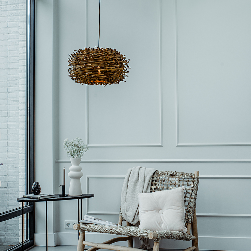 Landelijke hanglamp bruin rotan - Hatch 45 Landelijke hanglamp bruin rotan - Hatch 45