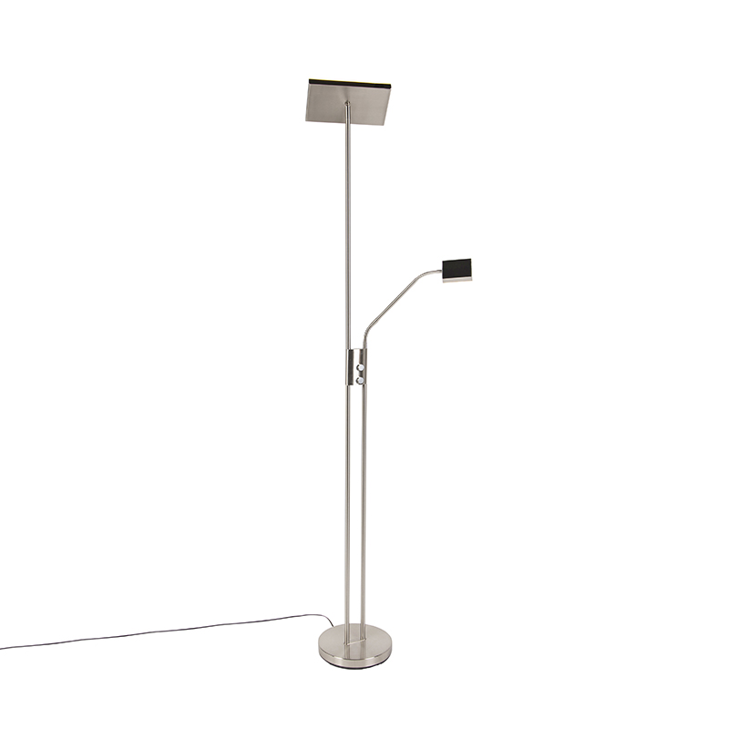 lampadaire moderne avec led et variateur de lumière avec lampe de lecture - uplighter jazzy