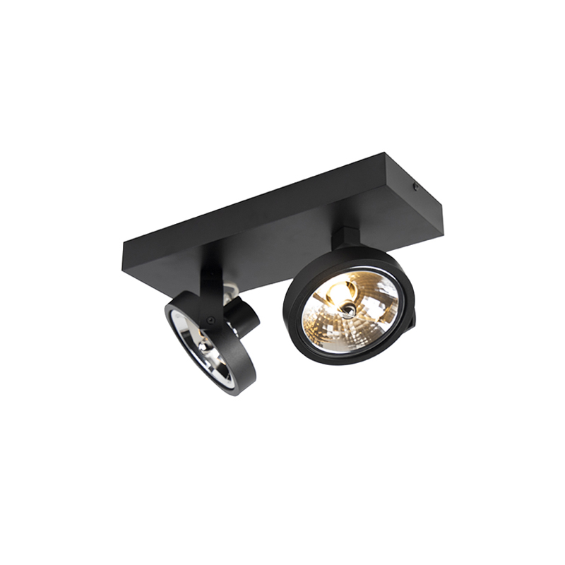 Design spot zwart verstelbaar 2-lichts incl. LED - Go
