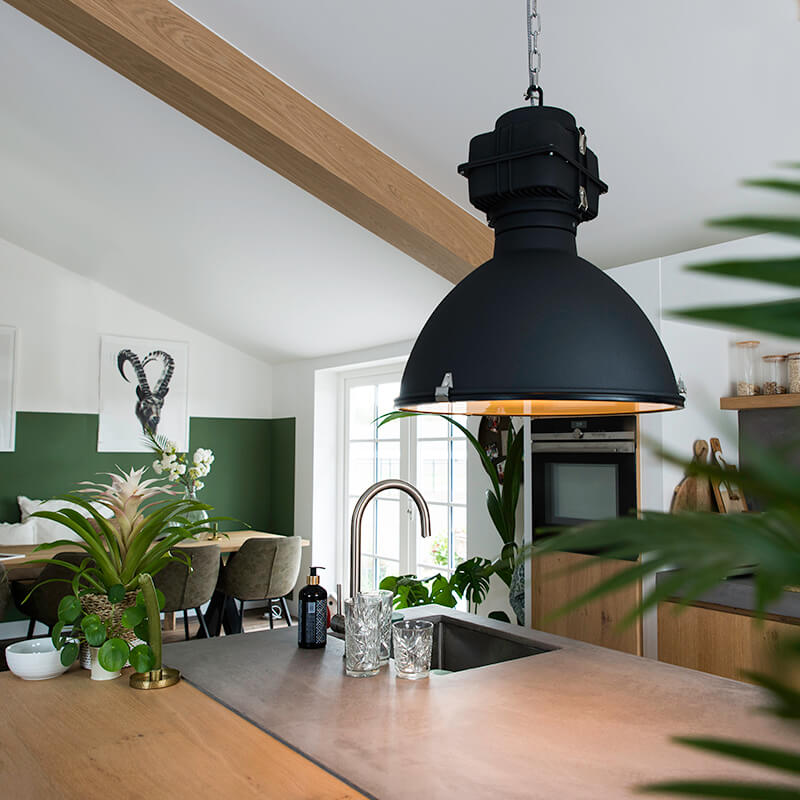 Industriële hanglamp zwart 53 cm - Sicko Industriële hanglamp zwart 53 cm - Sicko