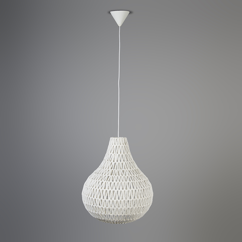 lampe à suspension scandinave blanche 45 cm - lina drop