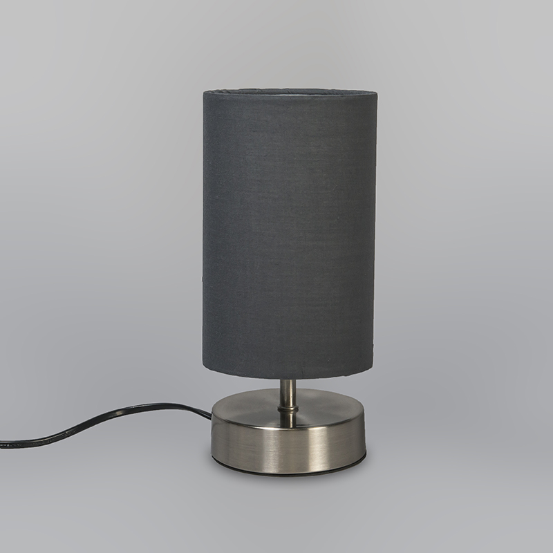 lampe de table moderne gris avec acier - milo 2