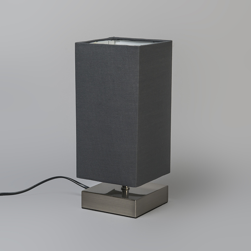 lampe de table moderne grise avec acier - milo