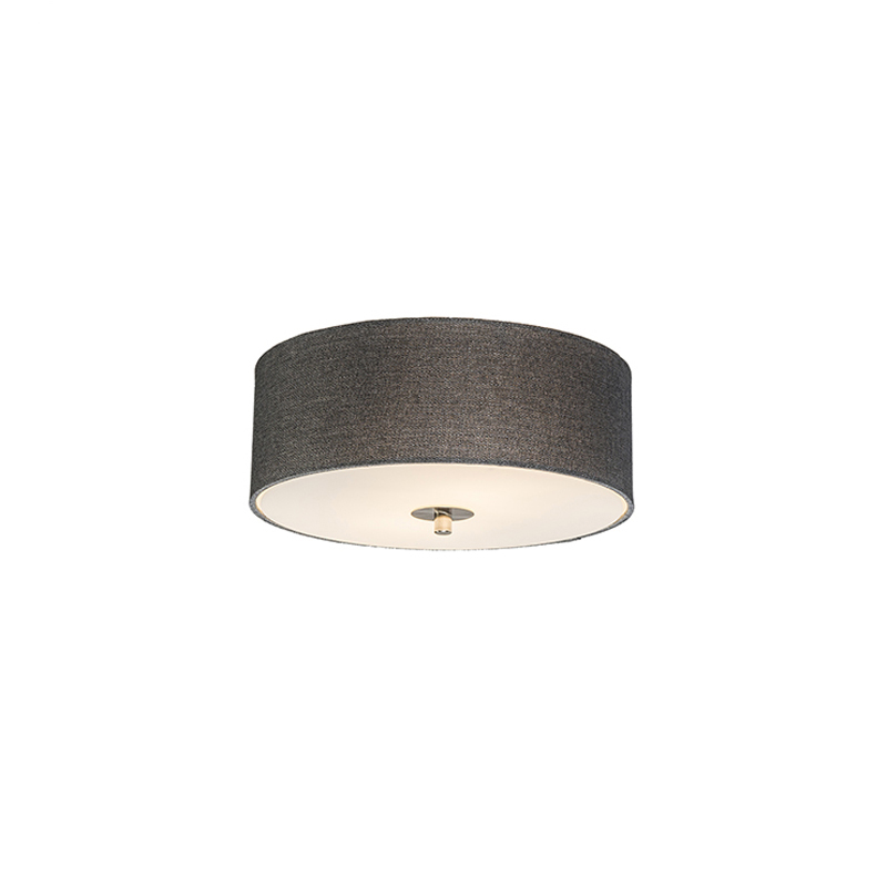 Landelijke plafondlamp grijs 30 cm - Drum Jute