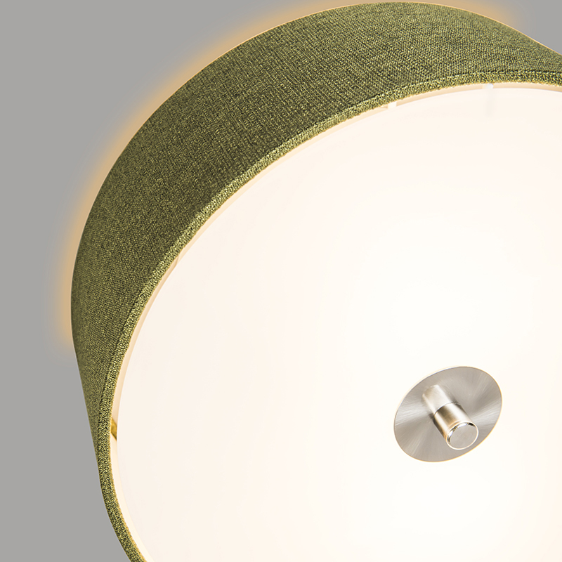 Ländliche Deckenleuchte grün 30 cm - Drum Jute