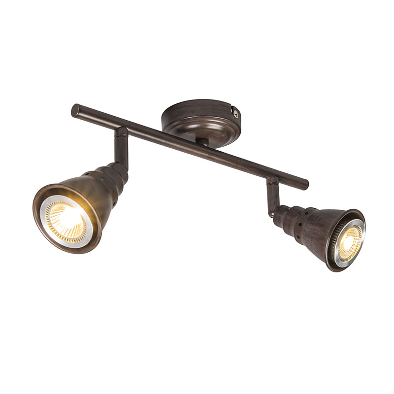 Stropné a nástenné bodové svetlo hrdzavohnedé otočné a sklopné - Coney 2 Stropné a nástenné bodové svetlo hrdzavohnedé otočné a sklopné - Coney 2