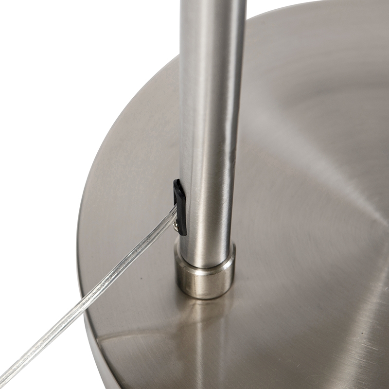 QAZQA Lampada Da Terra Arco Arc - Classico - Metallo - Acciaio - Oblungo Max. 1 X Watt 15 Lampada ad arco moderna in acciaio orientabile senza paralume