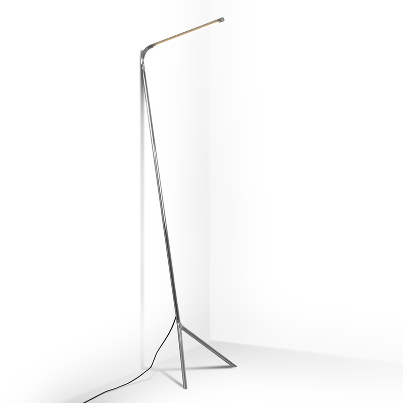 Design vloerlamp chroom incl. LED - Lazy Lamp