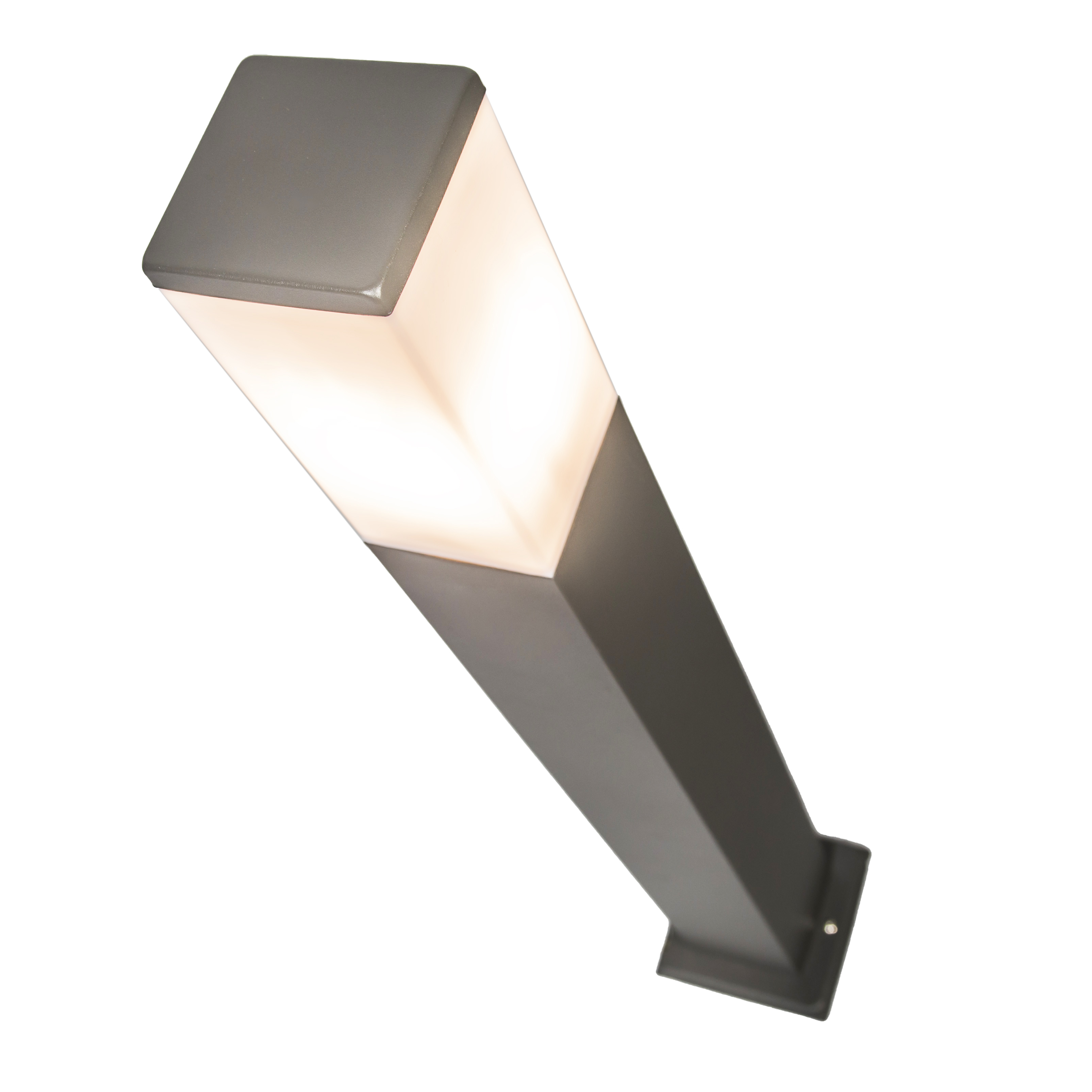 lampadaire d'extérieur moderne gris foncé avec opale 80 cm ip44 - malios