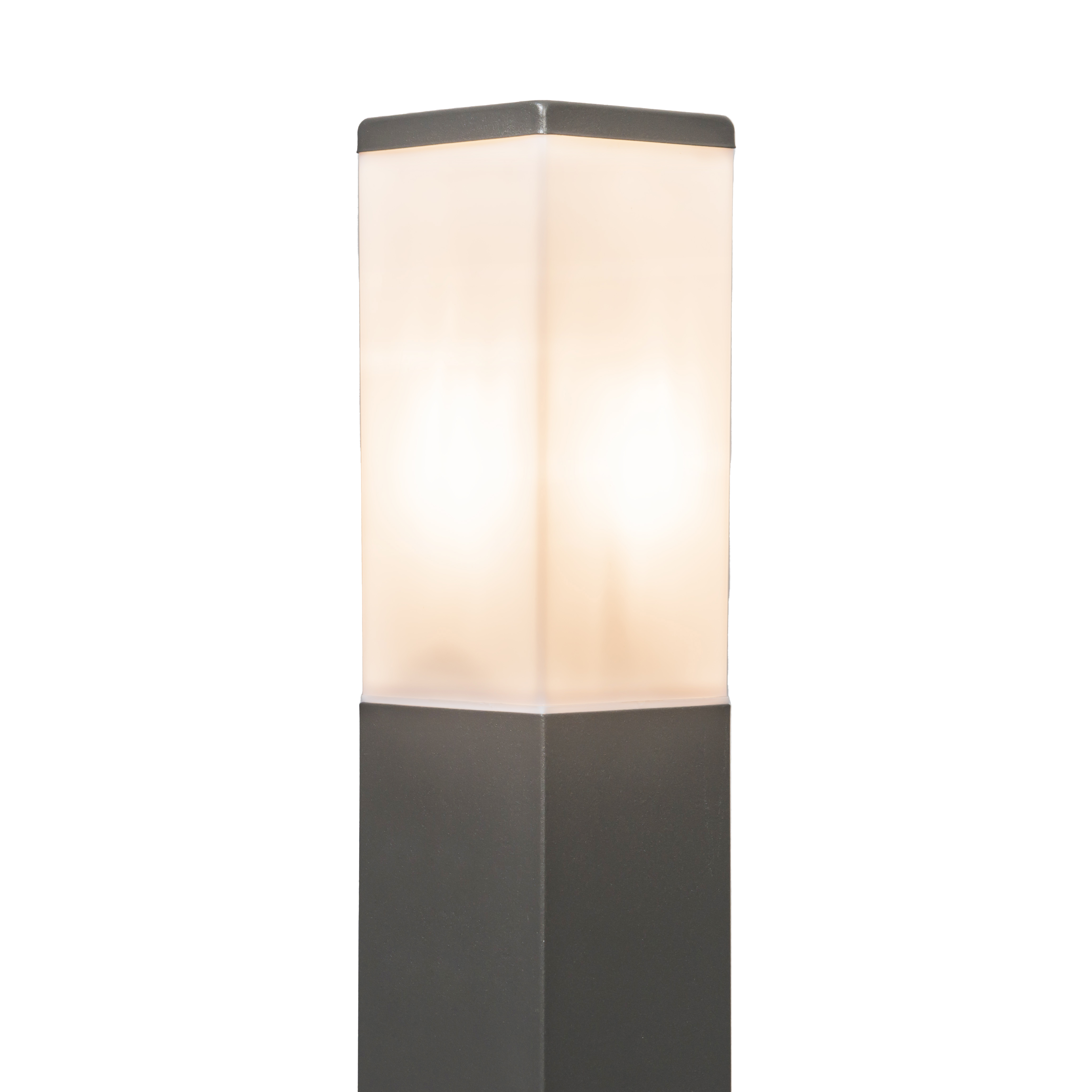 lampadaire d'extérieur moderne gris foncé avec opale 80 cm ip44 - malios