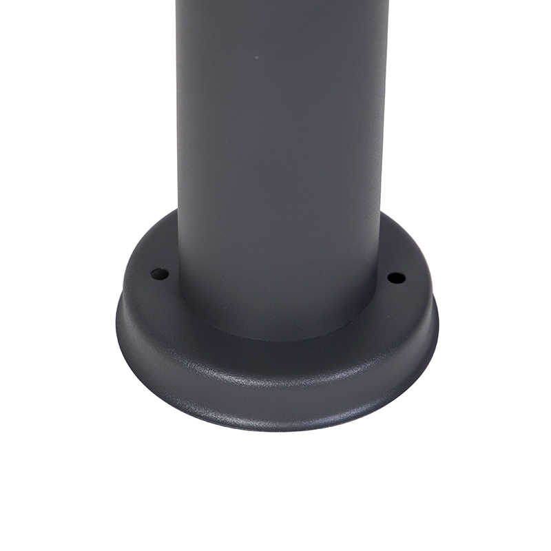 QAZQA + Palo Da Terrazza Rox - Moderno - Plastico,Acciaio Inossidabile - Grigio Scuro - Cilindro/Tondo Max. 1 X Watt 11 Lampioncino da esterno antracite 45 cm IP44 - ROX