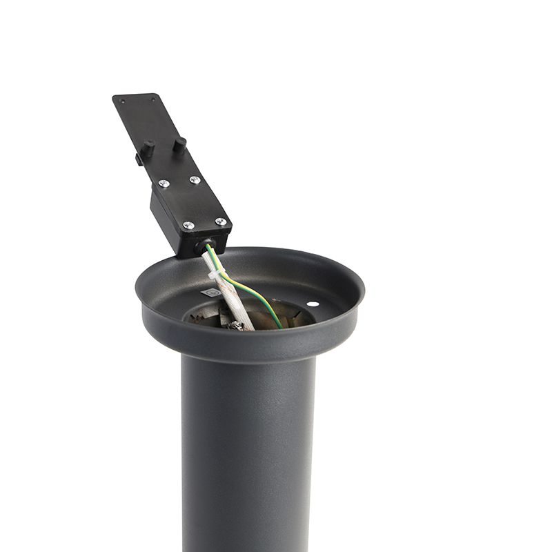 QAZQA + Palo Da Terrazza Rox - Moderno - Plastico,Acciaio Inossidabile - Grigio Scuro - Cilindro/Tondo Max. 1 X Watt 14 Lampioncino da esterno antracite 45 cm IP44 - ROX