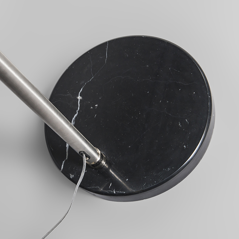 Lampe Arc XXL abat-jour acier 50cm droit crème