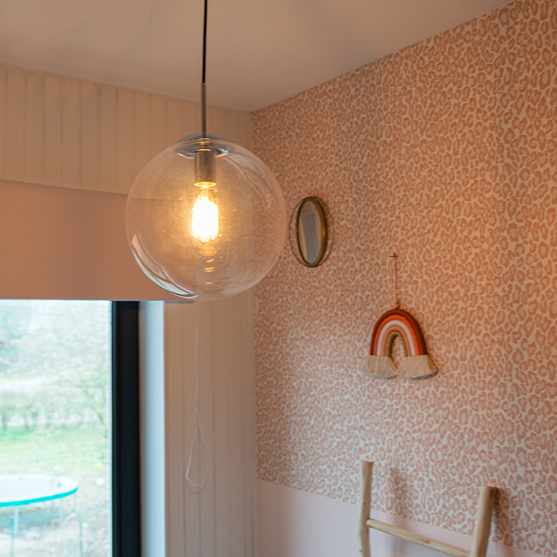 Scandinavische hanglamp chroom met helder glas - Ball 30 Scandinavische hanglamp chroom met helder glas - Ball 30