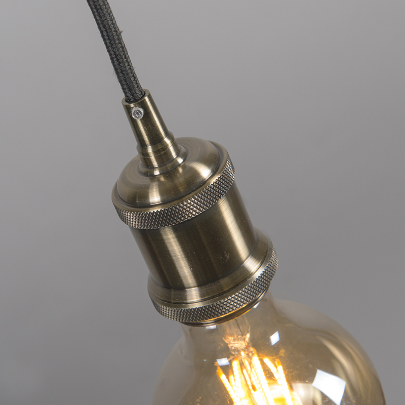 lampe à suspension moderne en bronze avec câble noir - cava classic