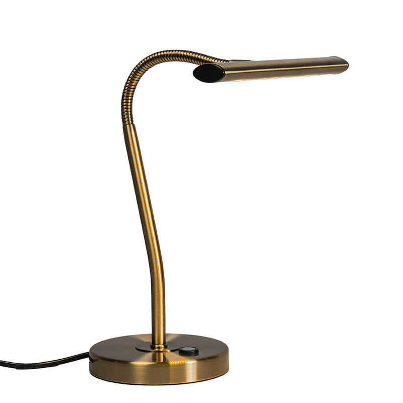 Stolná lampa Art Deco bronzová vrátane LED - tablo