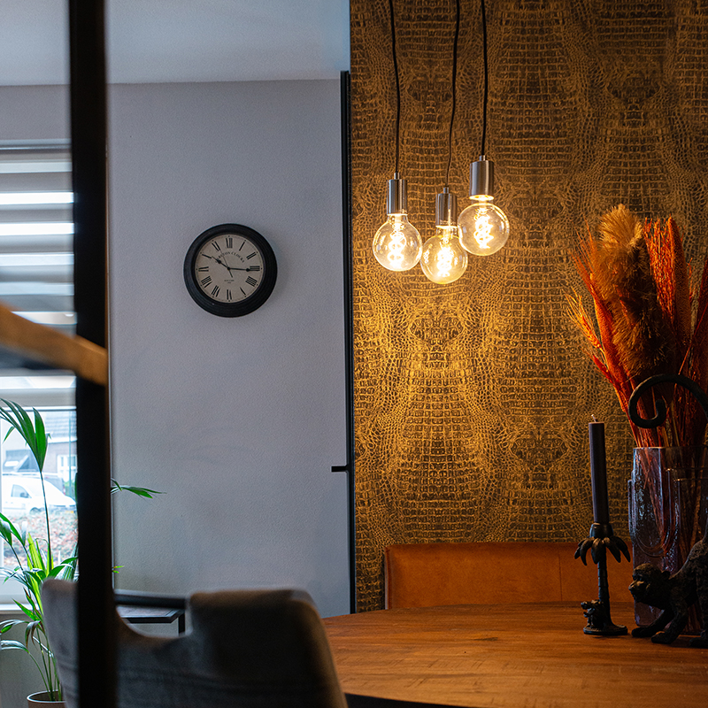 Moderne hanglamp chroom - Facil 3 Moderne hanglamp chroom - Facil 3