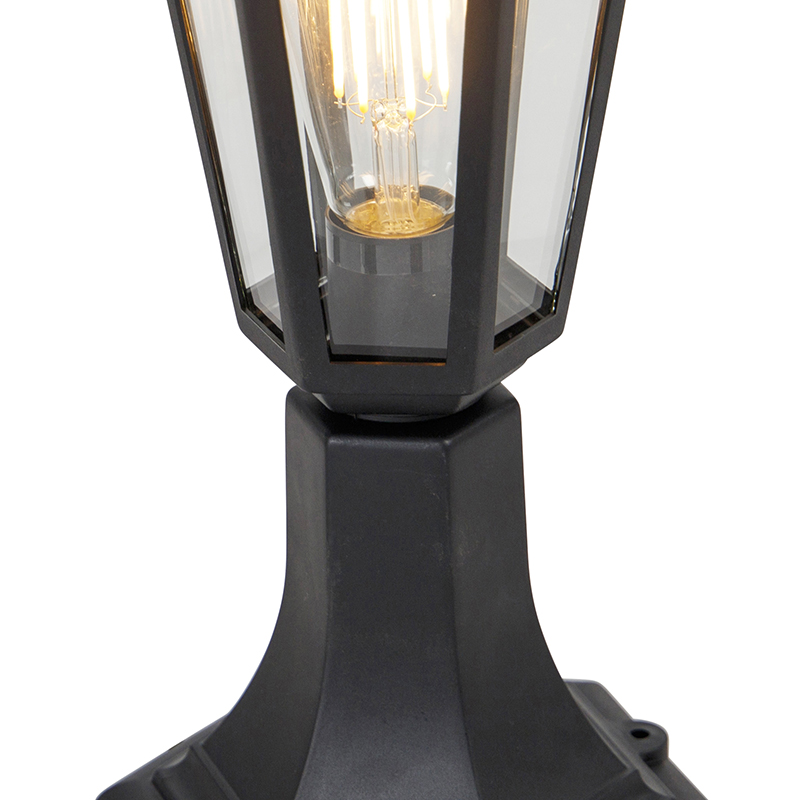 lampadaire d'extérieur classique noir 42,2 cm ip44 - new haven