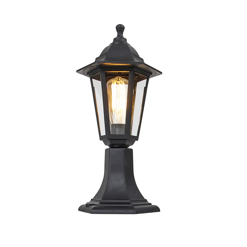 lampadaire d'extérieur classique noir 42,2 cm ip44 - new haven