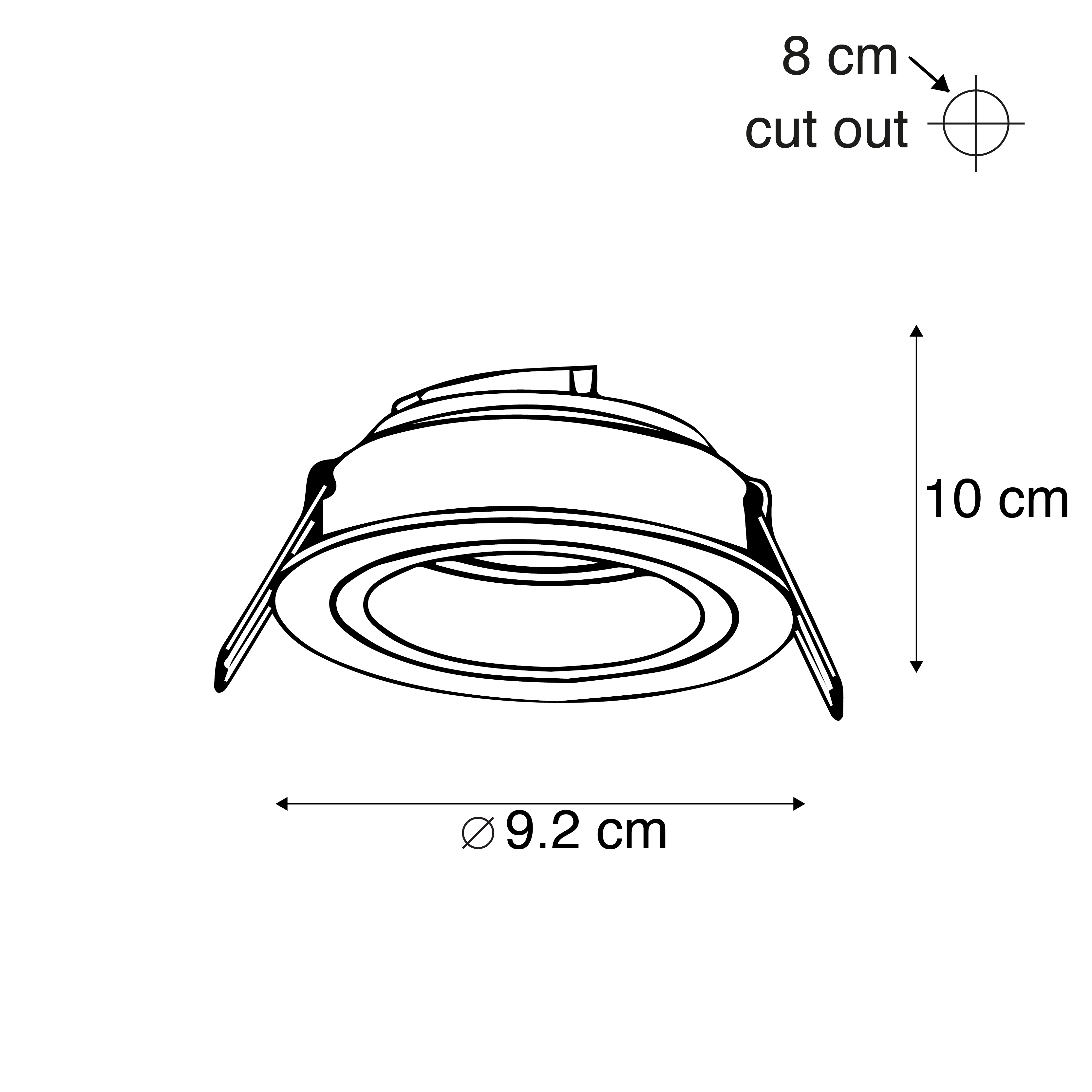 spot encastré rond pivotant et inclinable blanc - mandrin